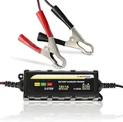 Dunlop Battery Charger - Drip Charger with LED Indicator - IP65 - Charging Lead Acid, Gel and AGM Batteries - Black