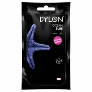 Dylon Ocean Blue Fabric Dye Cotton Wool Clothes Permanent Colour Powder