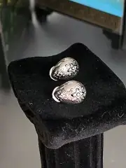 New Napier HMN Silver Tone Clip On Earrings With Rhinestones Ethical Recycled