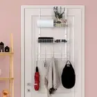 Over The Door Hanger with 2 Mesh Baskets 5 Hooks, Detachable Storage Organize...