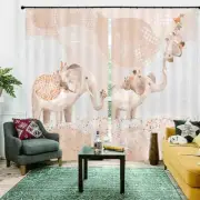 Sitting Back Elephant 3D Curtain Blockout Photo Printing Curtains Drape Fabric