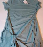 Merokeety Womens Green Tie Dress Short Sleeve Midi Dress M Whimsical Beachy