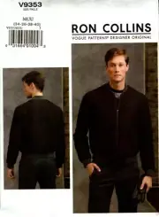 Vogue Sewing Pattern 9353 V9353 Mens Jacket Sewing Pattern Size 34-36-38-40 NEW
