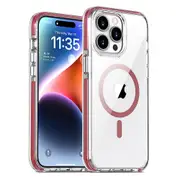 For iPhone 15 Pro Max Case Compatible with MagSafe Clear Anti-scratch TPU+TPE+PC Phone Back Shell