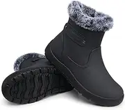 [SHIBEVER] Winter Boots for Women Snow: Waterproof Warm Womens Boots - Ankle Fur Lined Booties - Insulated Winter Shoes