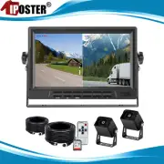 7'' 2 Split Monitor +2x AHD 1080P Backup Camera 32G DVR System For Trailer Truck