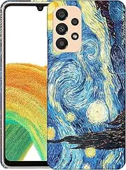 [GlamCase] for Samsung Galaxy A23 5G / 4G, Galaxy A23 5G / 4G Case - The Starry Night Design Printed Slim & Sleek Cute Plastic Hard Protective Designer Back Case/Cover for Samsung A23 5G / 4G White