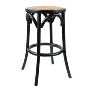 Café Kitchen Bar Stool - Black/Rattan