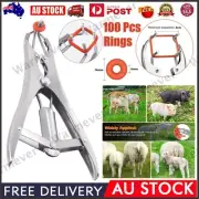 Livestock Farm Sheep Lamb Balloon Mouth Expander Pliers Banding and 100Pcs Rings