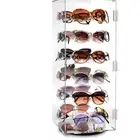 Compact 24-Pair Rotating Sunglass Display with Lock & Mirror - Modern Design