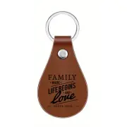 FAMILY WHERE LIFE BEGINS AND LOVE NEVER ENDS INSPIRATIONAL ENGRAVED KEYCHAIN V19