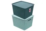 2x Boxsweden Wicker 36cmx22.5cm Woven Basket Organiser Storage w/ Lid L Assort