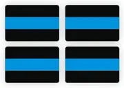 Police Thin Blue Line Decals 4-Pack Hard Hat