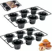 2PCS Popover Pans Nonstick 12 Clearance, Mini Muffin Pan Cupcake Pan Pop over Ba