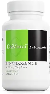 DaVinci Laboratories Zinc Lozenge, Lemon, 60 Lozenges - Immune Support, Brain Health, Throat Soothing Supplement