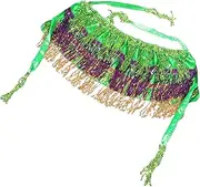 [Holibanna] Sequined Crop Top for Women Carnival Dance Costume Sparkly Top Belly Dancer Accessory Festival