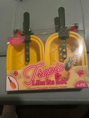 Tropic Like it Hot Silicone Pineapple Popsicle Molds 2 Molds NEW