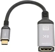 USB C to HD Multimedia Interface Adapter High Speed 8K at 60Hz 4K at 120Hz HDR Support Plug and Play Converter for Ultra HD TVs Projectors Aluminum Alloy 20cm