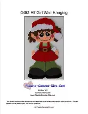 Christmas Girl Elf Wall Hanging- Plastic Canvas Pattern or Kit