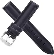 [BeiCheng] CAREG Watch Strap Brown With Rose Gold Clasp Watchband 14mm 18mm 20mm Compatible With DW Daniel Wellington Watch Band Durable (Color : Black-Silvery Buckle, Size : 13mm)