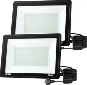 LED Flood Light Outdoor,200W LED Work Light with On/Off Switch Plug in Security