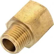 HALLMERS 1/4" NPT Male to 3/8" NPT Female Brass Pipe Fitting Reducer Thread Plumbing Hose, Hex Bushing Threaded Tubing Adapter Coupler, Used to Connect Lines for Air, Water, Fuel, Oil and Gas