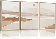[FEOFTIE] Boho Art Wall Decor - Neutral Wall Art Print Set of 3 - 16x24 Inch Unframed