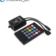 20 Keys DC 12V Sound Sensor Music IR Remote LED Controller for RGB Strip Light