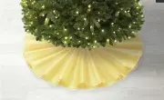 Jaclyn Smith Glimmer & Glisten 48" Deluxe Tree Skirt - Yellow Gold Ballerina NEW
