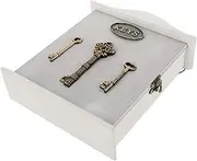 MUELODSIC Rustic Wall Key Cabinet Elegant Wooden Key Holder with Hooks for Entryway Living Room and Hallway and Jewelry