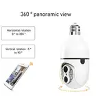 Bulb Security Camera 1080P Dual Lens Night Vision 2 Way Intercom WiFi Surveillan