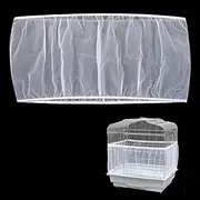 Bird Cage Seed Catcher Skirt, Bird Cage Mesh Net Cover, Parakeet Cage Skirt, Bird Cage Cover Seed Catcher for Round Square Cages (White,L)