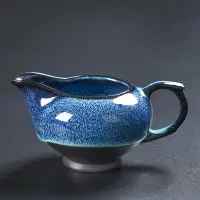 在飛比找樂天市場購物網優惠-陶福氣 創意天目釉建盞茶具公道杯 家用紫砂窯變釉分茶器茶海組