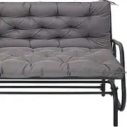 Swing Replacement Cushions for Outdoor: 2-3 Seater Waterproof Porch Bench Cushion with Backrest and Ties - 10cm Thick Swing Cushion for Garden Patio Backyard Loveseat(Dark Grey,120x100cm)