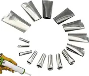 Caulking Tips 14PCS/Set Different Sizes Caulking Nozzle Tips Stainless Steel Caulking Tools Reusable Caulking Tool Kit for Home Industry Caulking Nozzle Tips Reusable Caulking Nozzle Applicator Finis