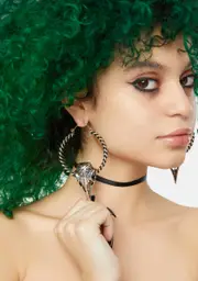 Powers Beyond Skull Hoop Earrings
