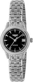 [Longines] L4.274.4.52.6 Women's Watch, Flagship, Automatic Winding, Water Resistant, 3 ATM, Saffia Glass, Black Dial, Stainless Steel, Silver