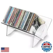 2 Pack CD Holder, Clear Plastic CD Organizer, DVD Holder CD Storage Shelf, Ho
