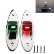 2x Red+Green,Marine Boat Navigation LED-Side Tear Drop Lights Vertical Mount,12V