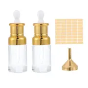 1.7 oz Clear Eye Dropper Bottle for Essential Oils, High Flat Caps, Gold