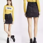 NWT Citizens of Humanity Astrid Miniskirt Darkwave Black Womens Size 25