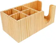 Hoement Coffee Station Accessories Wooden Drink Holder Set for Office Home Tea and Coffee Organizer Paper Cup Straw Sugar Organizer for Counter