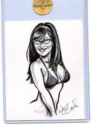 2007 BENCHWARMER FLO JALIN JUMBO SKETCH CARD BY WALT DAVIS