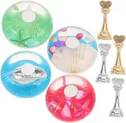 minkissy Press on Nails Holder Underwater Icetransparent Shell Nail Art Practice Hand Magnetic Nail Stand for Manicure