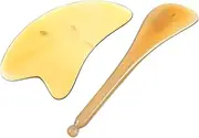 ifundom 2pcs Horn Scraping Board Scraper Tool Facial Scraping Tool Acupressure Massage Pen Horn Guasha Tool Face Massage Tool Massage Tendon Stick Face Scraping Board Emerald Shoe Lifter
