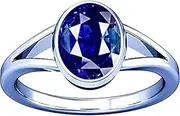 [Ramneek Jewels] Divya Shakti 7.25-7.50 Carat Blue Sapphire Ring (Nilam/Neelam Stone Silver Ring) 100% Original AAA Quality Gemstone
