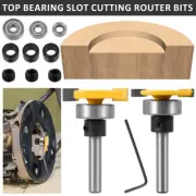 1/4inch Shank Slot Cutting Router Bits Set Carbide T-Shape Top Bearing YD