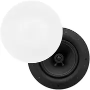 Pair of 8 Inch Ultra Discreet in-Ceiling Edgeless Frameless Speakers 80W RMS