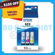Epson Genuine 3x Pack T522C/M/Y Color Ink Bottle Set for ET1110/ET2810/ET2811