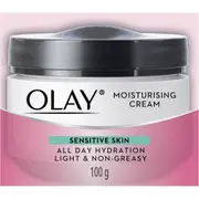 Olay Sensitive Skin Moisturising Face Cream, Hypoallergenic & Non-Greasy, 100g